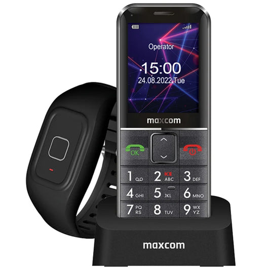MAXCOM PHONE 2G SINGLE SIM 2.2" BOTAO SOS DESKTOP CHARGER CAMERA BLACK MM735