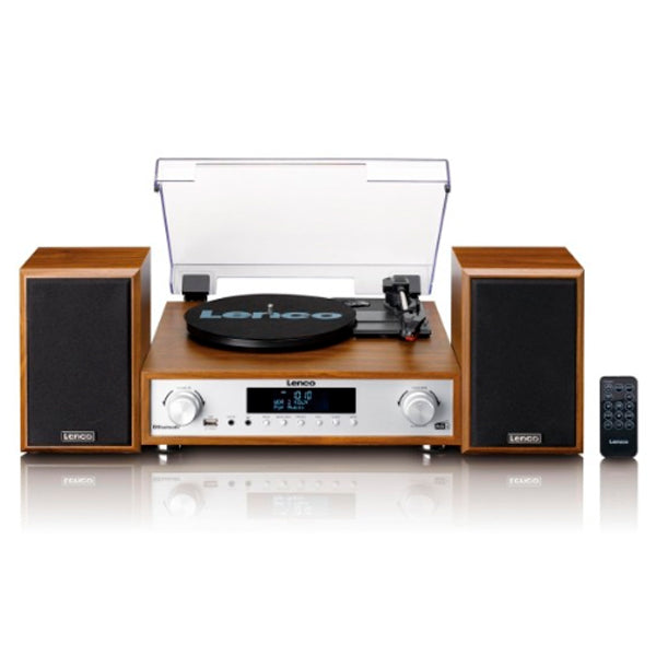 LENCO GIRA-DISCOS VINYL C\ RADIO FM/DAB+ BLUETOOTH C\ KIT COLUNAS MADEIRA