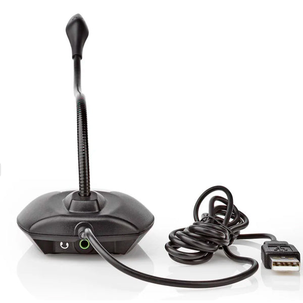 NEDIS MICROFONE DE MESA ON/OFF SWITH C/ SAIDA AUSCULTADOR USB-A