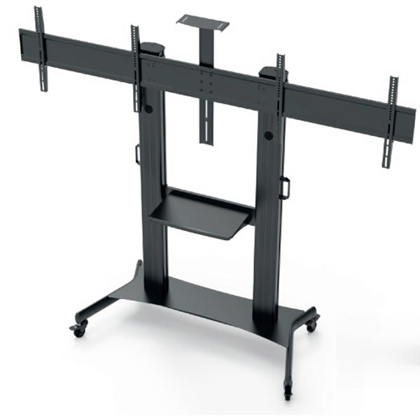NAPOFIX SUPORTE CHÃO MOVEL HORIZONTAL PRETO 2 DISPLAYS 50">75" VWA1230