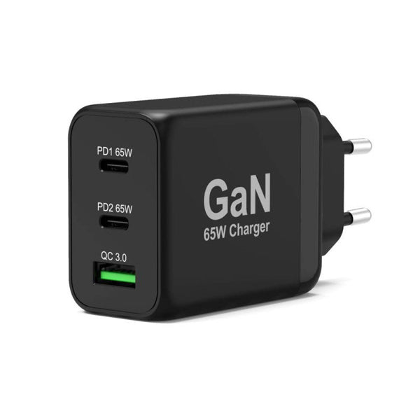 PORT CARREGADOR GAN 65W PRETO INCLUI CABO USB-C