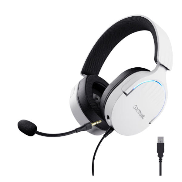 TRUST HEADSET GAMING GXT490 FAYZO 7.1 LED RGB USB WHITE