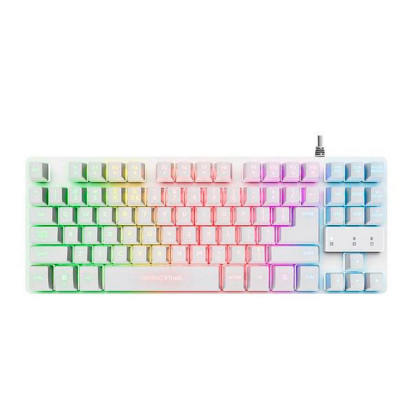 TRUST TECLADO GAMING GXT833 THADO RGB METAL COMPACT WHITE