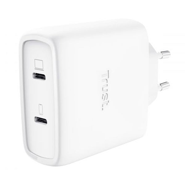 TRUST CARREGADOR GAN MAXO 100W 2XUSB-C INCLUI CABO 2 MT BRANCO