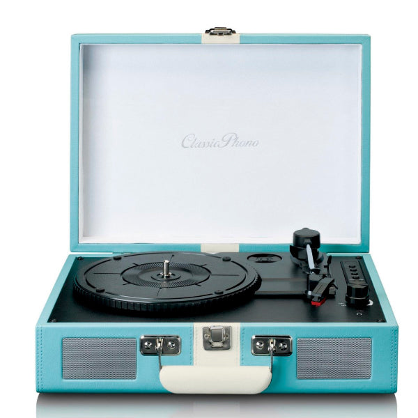 LENCO GIRA-DISCOS VINYL C\ BLUETOOTH MALETA AZUL COLUNAS INCORP.