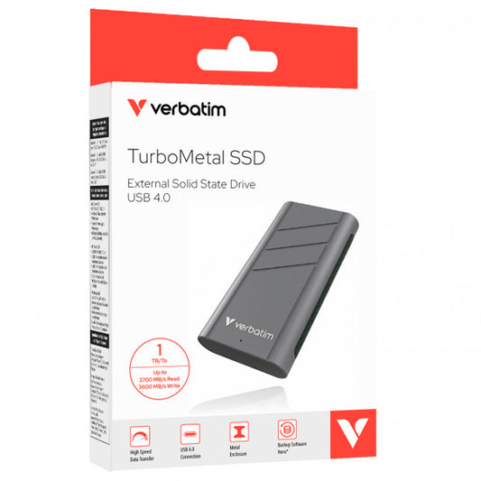 VERBATIM SSD EXTERNO TURBO METAL 1TB USB4 USB-C