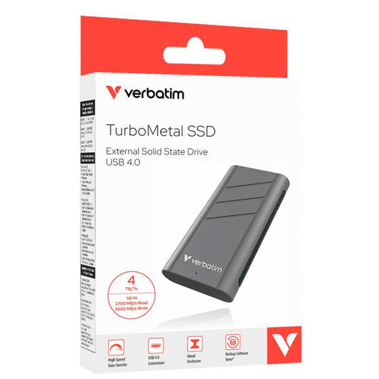 VERBATIM SSD EXTERNO TURBO METAL 4TB USB4 USB-C
