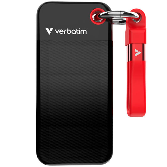 VERBATIM SSD EXTERNO POCKET SIZE 1TB USB-C BLACK/ RED