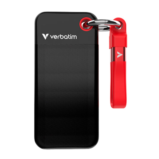 VERBATIM SSD EXTERNO POCKET 256GB USB-C BLACK/ RED