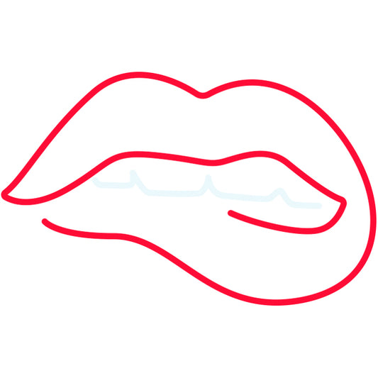 CANDY SHOCK - LED SIGN 40 BITING LIPS (RED/COLD WHITE)