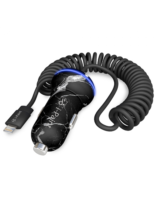 I-PAINT - COMPACT CAR CHARGER 2.4A LIGHTNING (MARBLE)