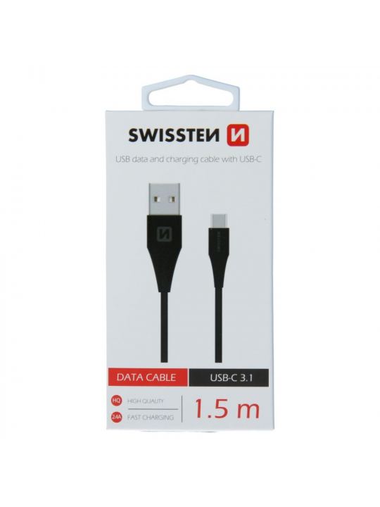 SWISSTEN - CABLE USB - USB-C FAST CHARGING (1.5M-BLACK)
