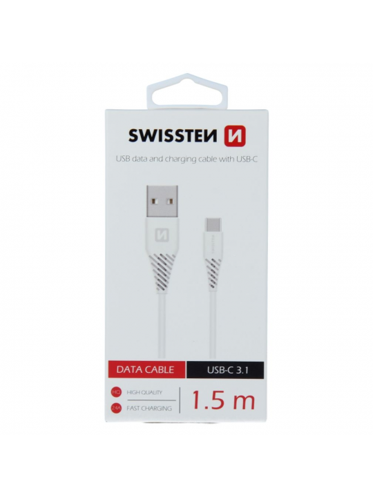 SWISSTEN - CABLE USB - USB-C FAST CHARGING (1.5M-WHITE)