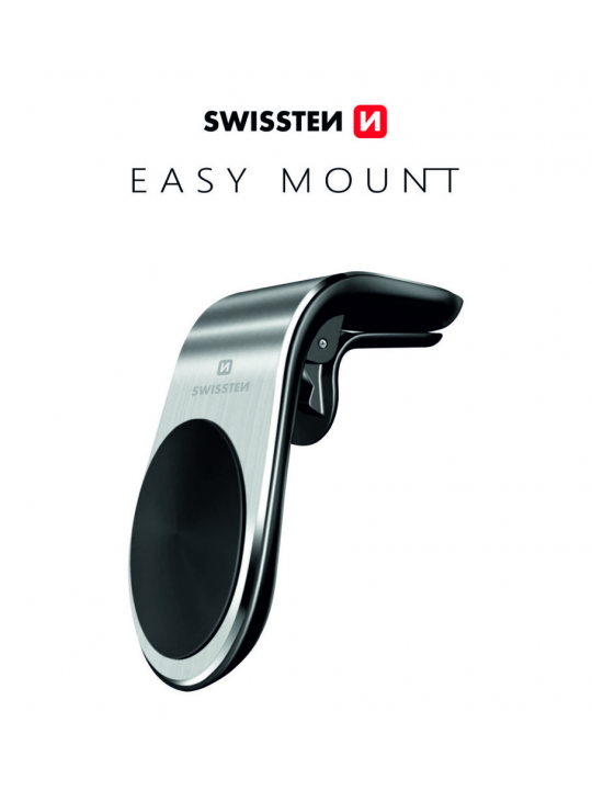 SUPORTE SWISSTEN - MAGNETIC CAR HOLDER EASY MOUNT (SILVER)