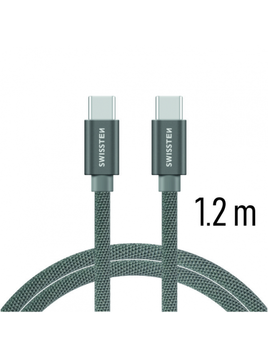 SWISSTEN - TEXTILE CABLE USB-C - USB-C (1.2M-GREY)