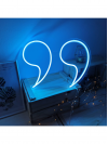CANDY SHOCK - LED SIGN  40 INVERTED COMMAS (ICE BLUE)