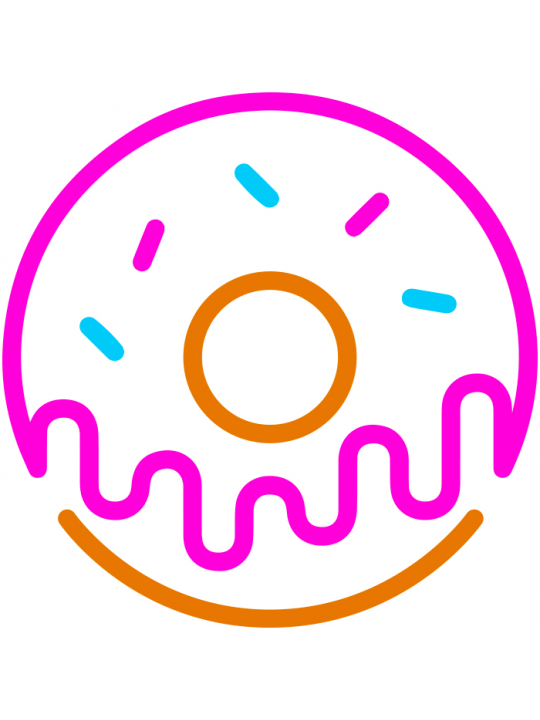 CANDY SHOCK - LED SIGN  40 DONUT (PINK/ORANGE/ICE BLUE)