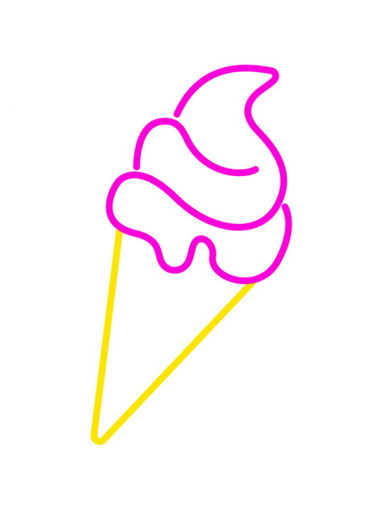 Candy Shock - Led Sign  40 Ice Cream (yellow/pink)