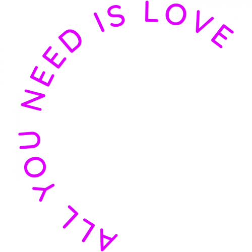 Led Sign 80 All You Need is Love (purple)