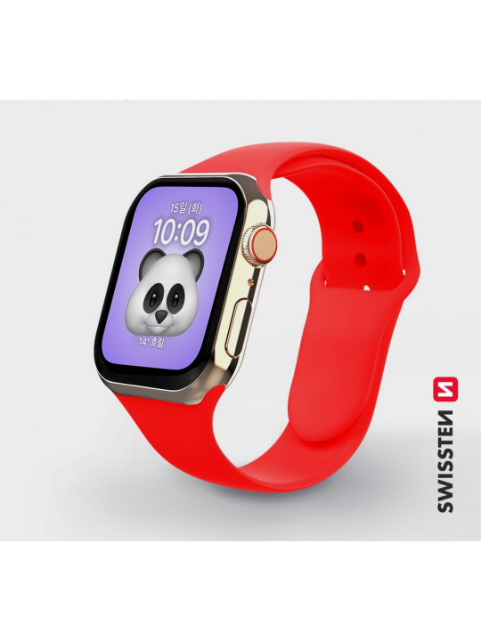 SWISSTEN - SILICONE BAND FOR APPLE WATCH 42-44MM (RED)