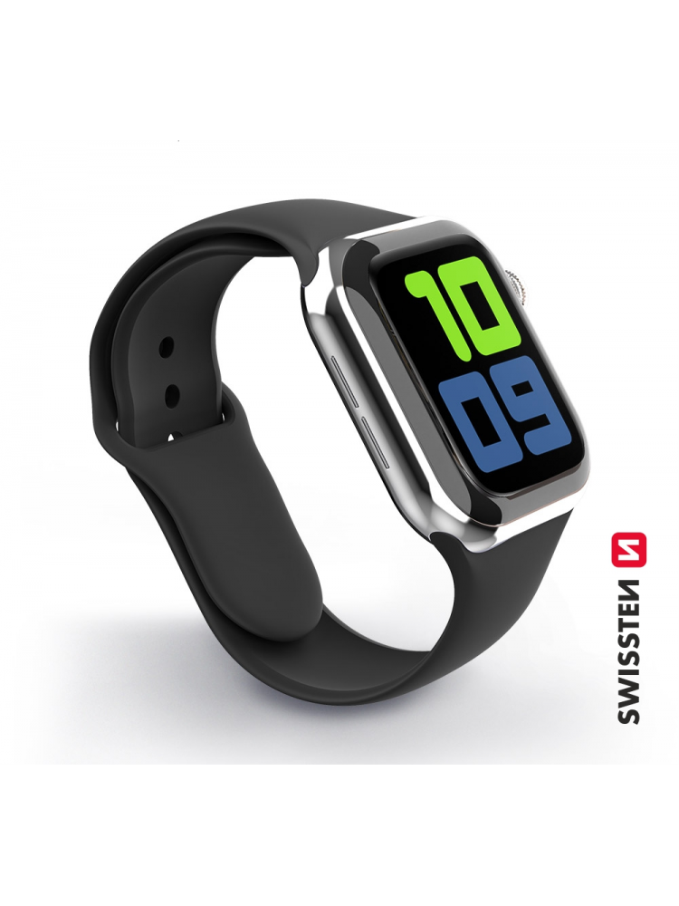 SWISSTEN - SILICONE BAND FOR APPLE WATCH 42-44MM (BLACK)