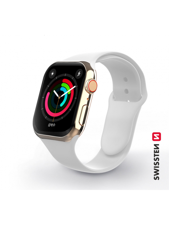SWISSTEN - SILICONE BAND FOR APPLE WATCH 42-44MM (WHITE)