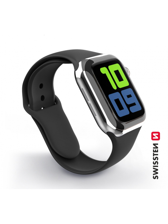SWISSTEN - SILICONE BAND FOR APPLE WATCH 38-40MM (BLACK)