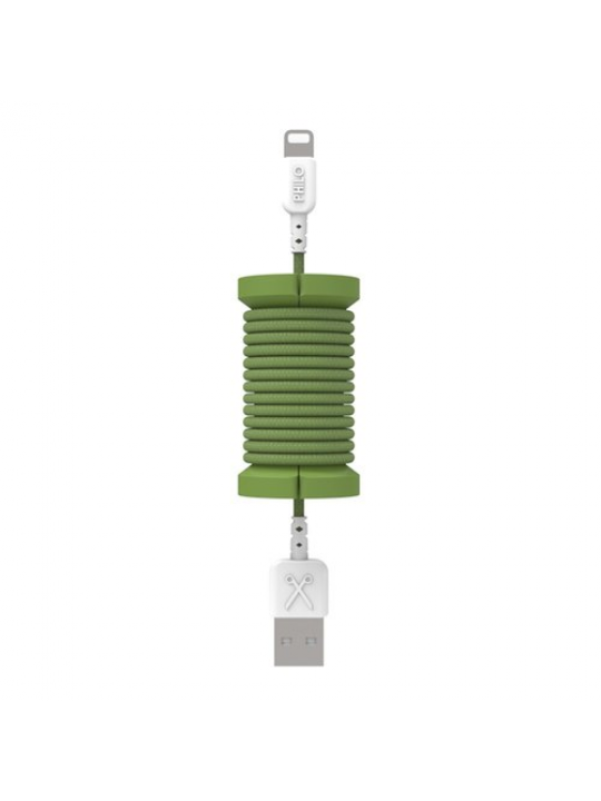 PHILO - SPOOL LIGHTNING CABLE 1M (MILITARY GREEN)