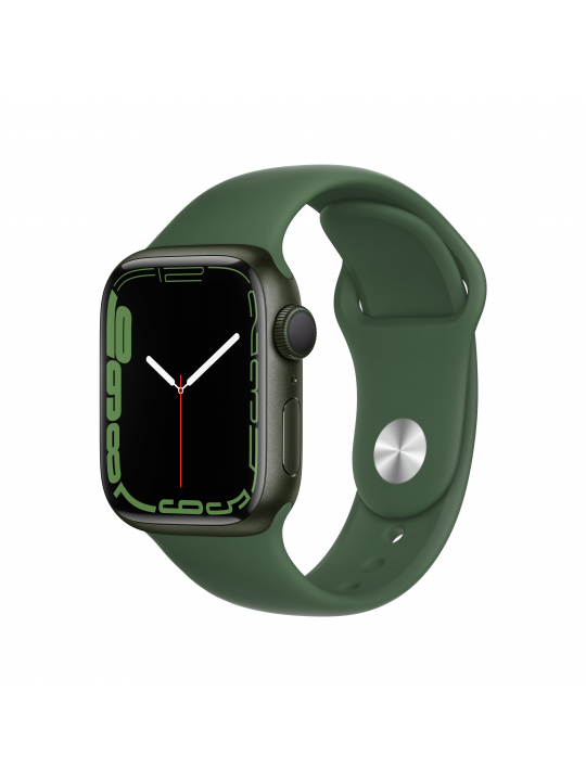 Apple Watch Series 7 GPS, 41mm Green Aluminium Case with Clover Sport Band - Regular
