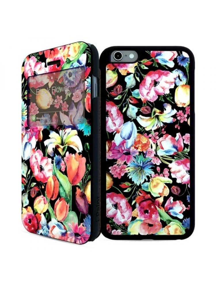 I-PAINT - DOUBLE CASE IPHONE 6/6S (BLACK FLOWER)