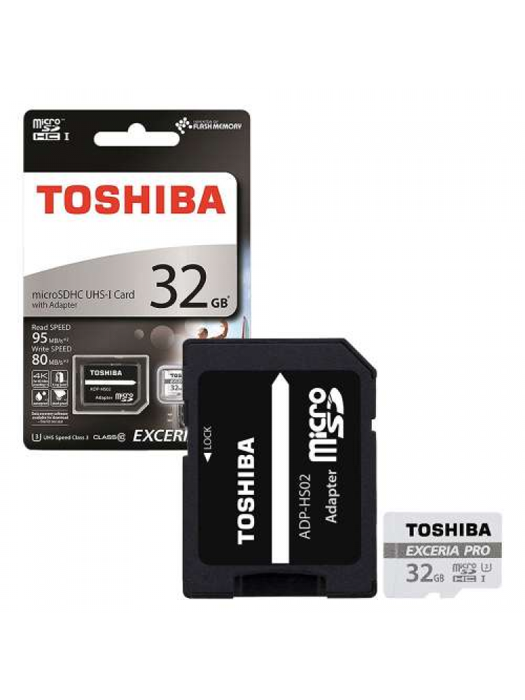 CARTÃO DE MEMÓRIA TOSHIBA MICRO SDHC 32GB ADAPT C10 EXCER