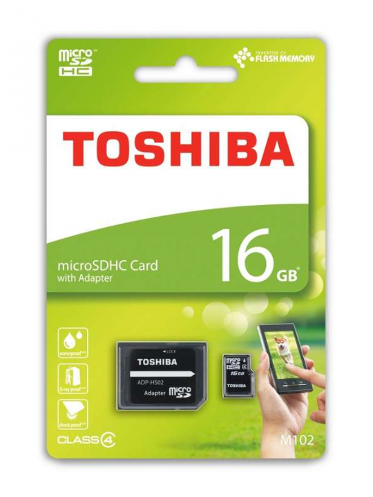TOSHIBA CARTAO MEMORIA MICRO SDHC 16GB ADAPTADOR CLASSE 4