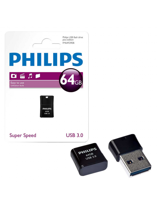 PEN USB 3.0 PHILIPS  64GB PICO EDITION BLACK