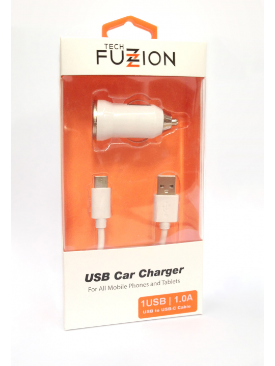 CAR CHARGER TECH FUZZION 1 USB 12V + CABO TYPE-C USB