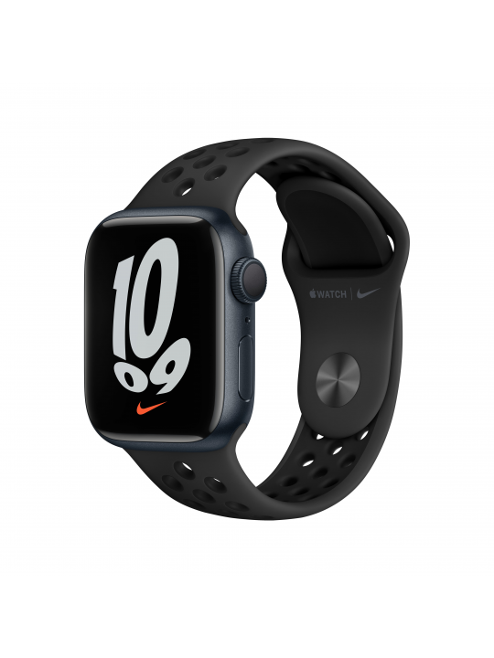 Apple Watch Nike Series 7 GPS, 41mm Midnight Aluminium Case with Anthracite-Black Sport Band