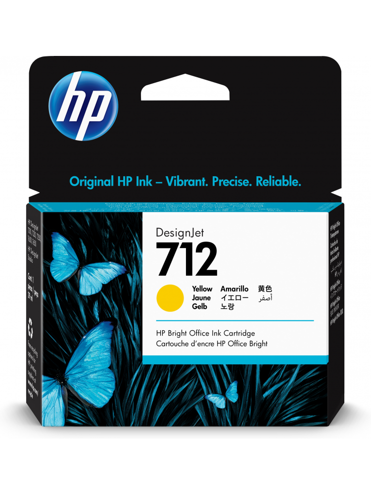 TINTEIRO HP 712 29-ML YELLOW DESIGNJET INK CARTRIDGE