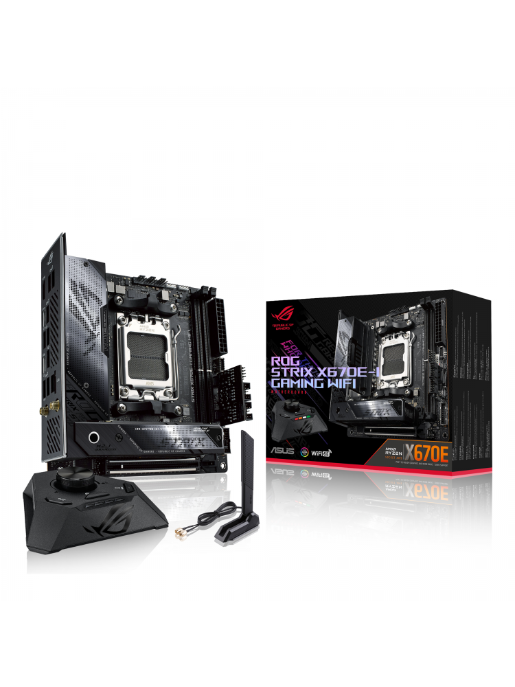 MOTHERBOARD ASUS AMD ROG STRIX X670E I GAMING WIFI, SK AM5 4XDDR5 HDMI MINI ITX