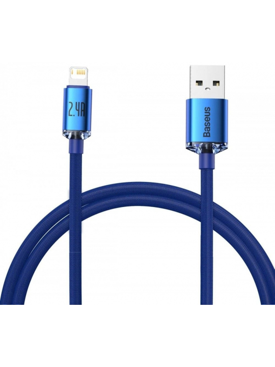 BASEUS CABO CW-FXP CRYSTAL SHINE SERIES FAST CHARGING DATA CABO USB TO IP 2.4A 1.2M BLUE