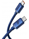 BASEUS CABO CRYSTAL SHINE USB-C PARA USB-C, 100W, 1.2M AZUL