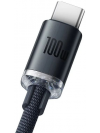 BASEUS CABO CRYSTAL SHINE USB PARA USB-C, 100W, 2M PRETO