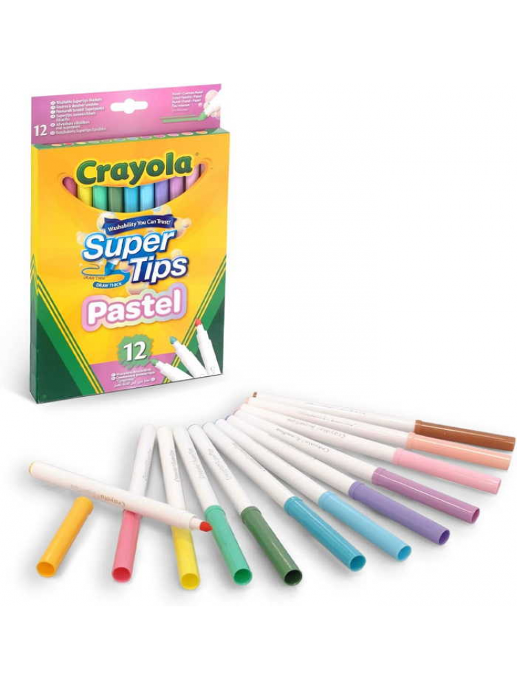 SUPER TIPS CRAYOLA PASTEL (12X)