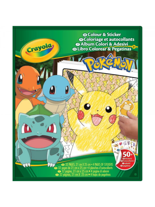 FOLHAS DE COLORIR CRAYOLA POKÉMON + STICKERS