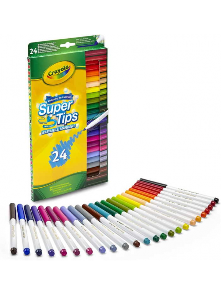 CONJUNTO DE 24 MARCADORES PONTA CÓNICA SUPER TIPS CRAYOLA