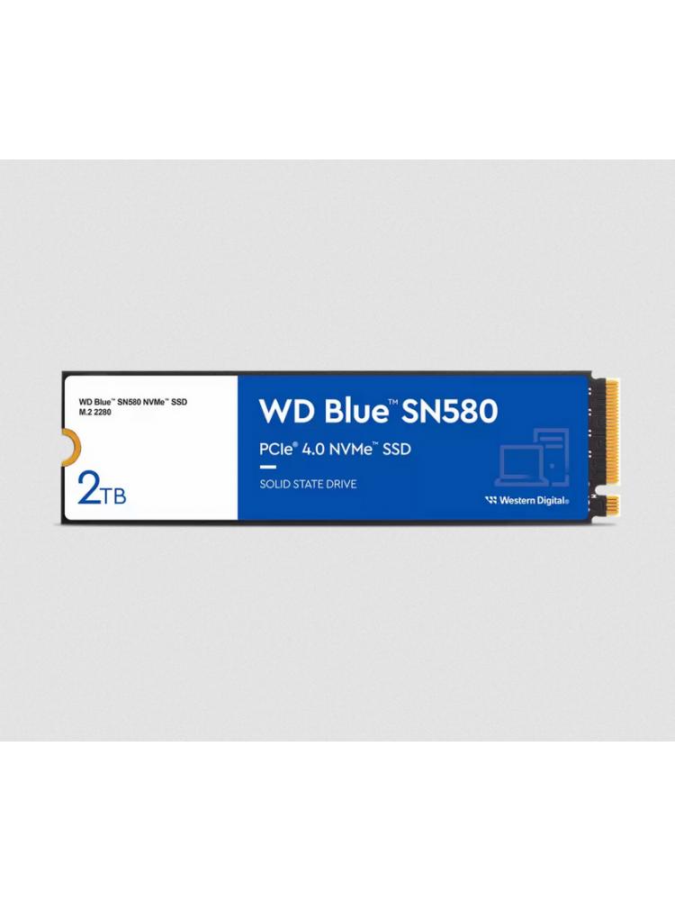 DISCO SSD M.2 PCIE 4.0 NVME WD 2TB BLUE SN580-4150R-4150W-600K-750K IOPS