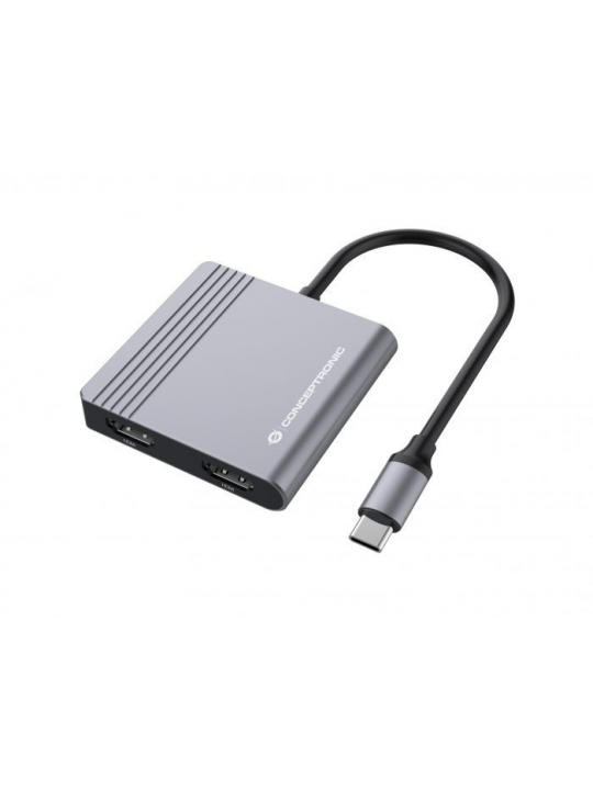 DOCKING STATION CONCEPTRONIC DONN 4-IN-1  USB 3.2 GEN 1  HDMI X 2  USB 3.0  100W USB PD