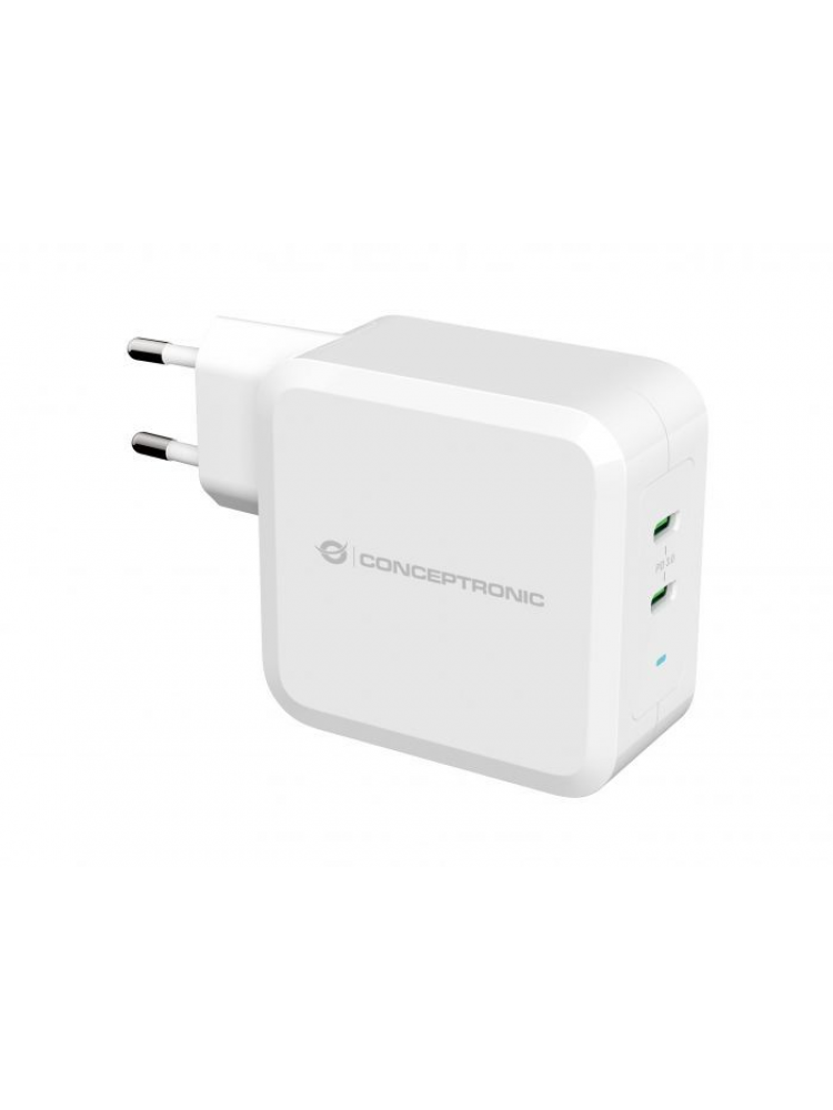 CARREGADOR DE PAREDE CONCEPTRONIC 2-PORTAS USB-C 100W GAN