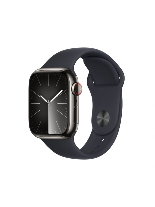APPLE WATCH SERIES 9 GPS + CELLULAR 41MM GRAPHITE STAINLESS STEEL CASE WITH MIDNIGHT SPORT BAND - S/M