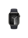APPLE WATCH SERIES 9 GPS + CELLULAR 41MM GRAPHITE STAINLESS STEEL CASE WITH MIDNIGHT SPORT BAND - S/M