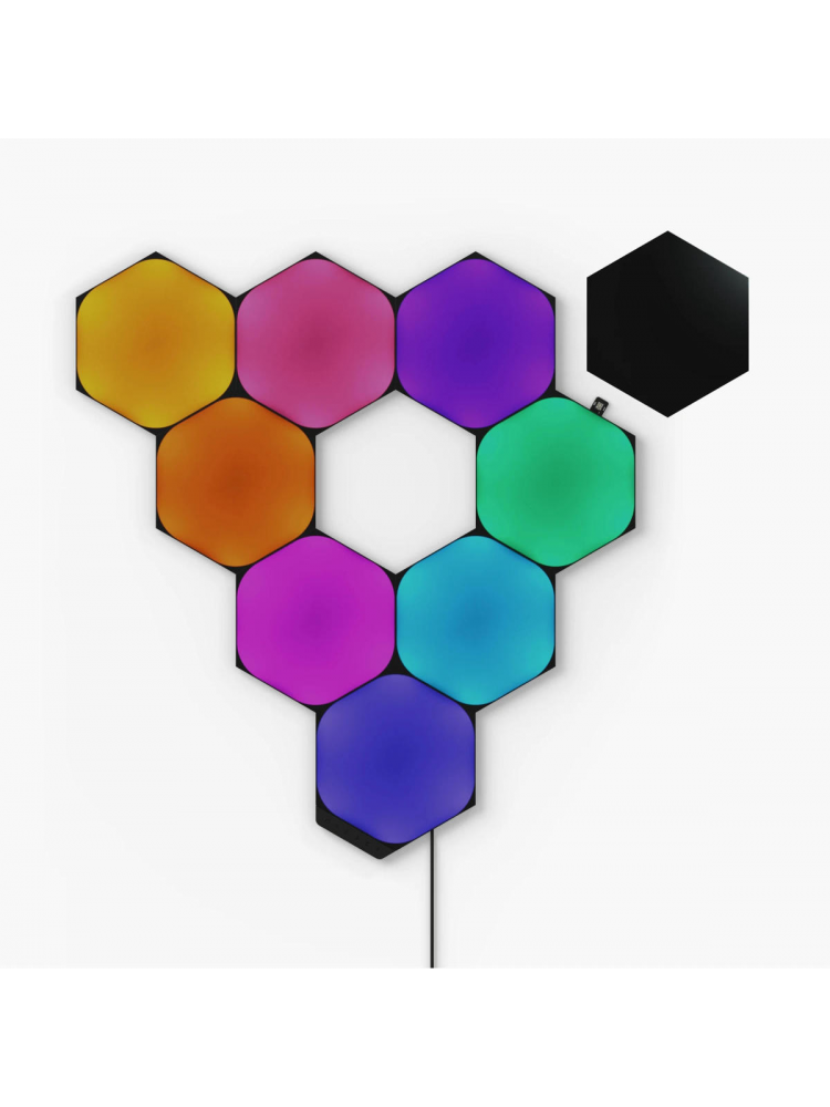 PAINÉIS DE LUZ NANOLEAF SHAPES HEXAGONS KIT BLACK (STARTER+9 PANELS)