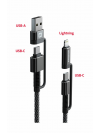 CABO KEVLAR SWISSTEN USB-C 4IN1 1.5M (ANTRACITE)
